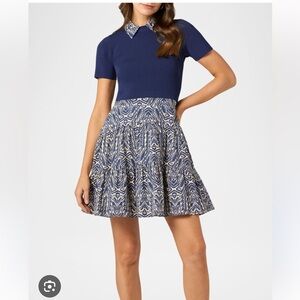 Shoshanna Lena tiered mixed media mini dress NWT SZ M